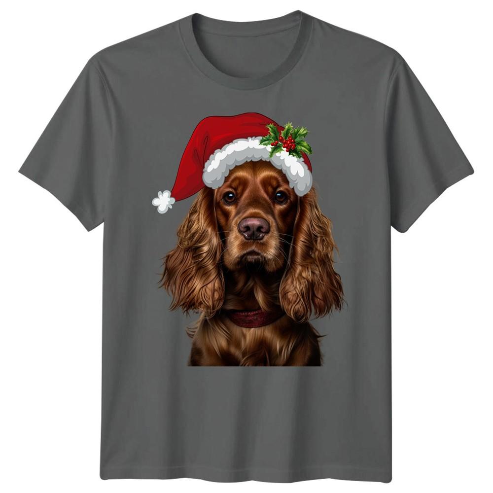 Spaniel Dog Christmas Holiday Animals Unisexs Unisexs Graphic Tee Festive Tee