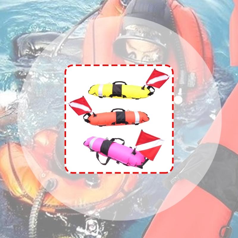 Diver Down Safety Surfaces Marker With Flag And Rope Scubas Diving Surfaces Marker Signal Float Spearfishing Float