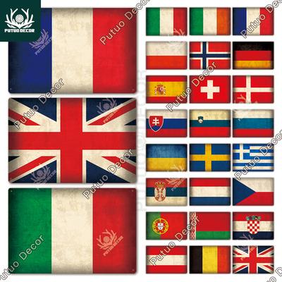 Putuo Decor Flag Vintage Metallschild Blechschild Dekorative Plakette Wanddeko Bar Pub Man Cave Wohnzimmer Zuhause Türdekoration