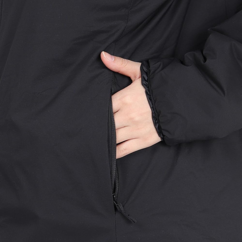 The North Face Reversible Anytime Insulated Long Size L Women's Hoodie, Water-Repellent, Windproof, Anti-Static, Cold-Weather Protection, Black,