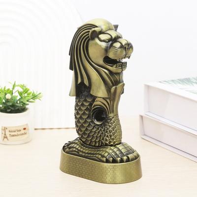 Neues heißes Merlion-Modell Metallhandwerksdekoration Singapur Touristenandenken Welt Wahrzeichen Gebäude Modell Bürodekoration