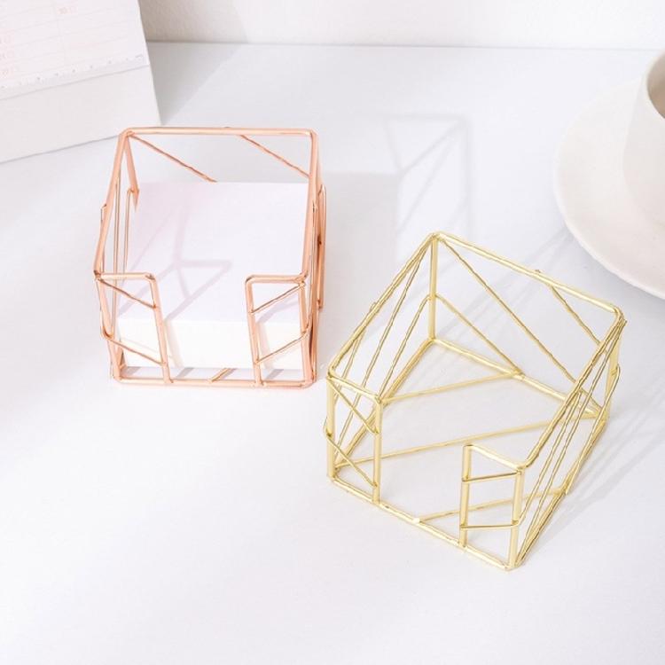 Sturdy Hollow Out Design Metal Sticky Note Dispenser Holders Case With Compacts Design For Pens Pencils And Sticky Notes