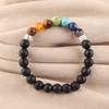 7 Chakra Bracelet, Lava Stone Bracelet, Healing Crystal Bracelet, Yoga Meditation Bracelet, Reiki Energy Bracelet DB-1
