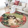 Christmas Dog Pattern Round rug,Carpet Rug for Living Room Bedroom Playroom ,Non-slip Floor Mat,Holiday Gifts and Birthday Gifts.