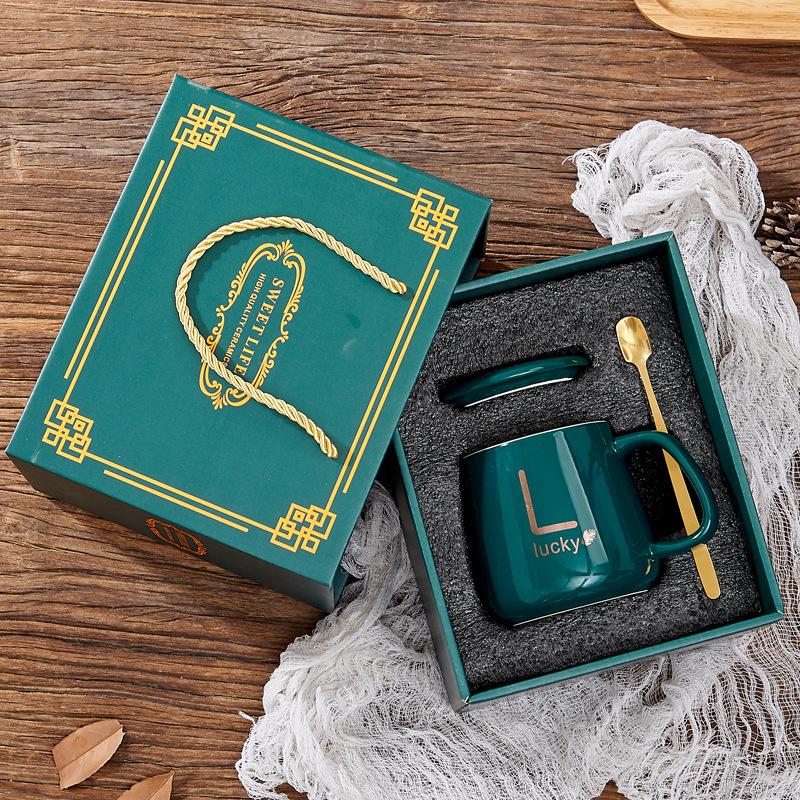 Ceramic 55° Temperature-Control Mug Set with Lid & Gift Box