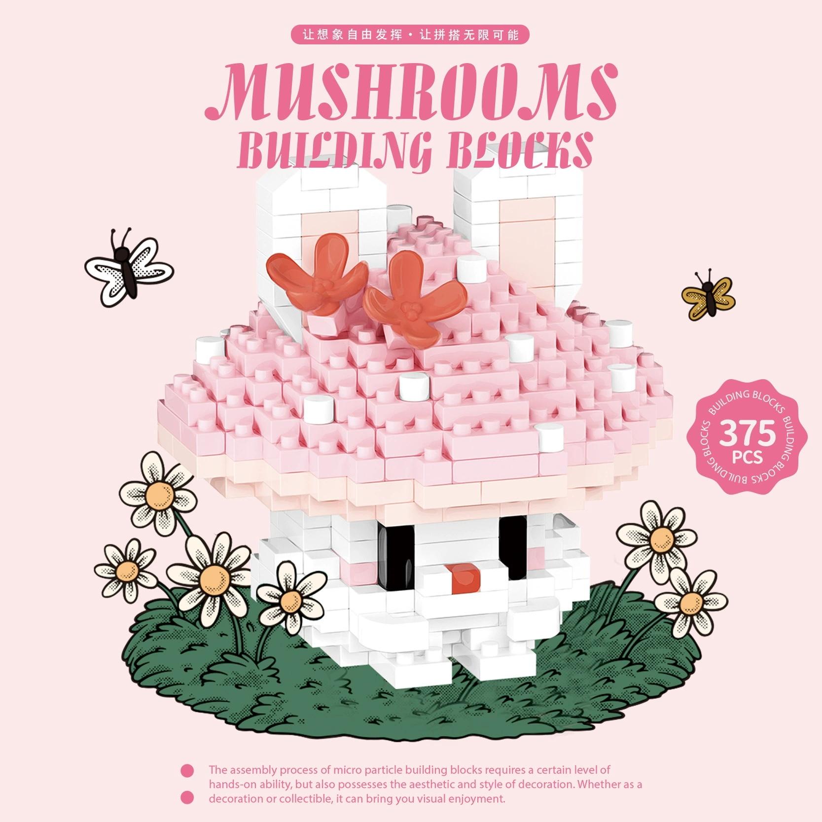 

НОВЫЙ DIY Гриб Мультяшный Кролик Медведь Супер Красочный Растение Грибы Набор Строительных Блоков для Девочек Кирпичики Модель из Фильма Детская Игрушка Дети miniblocks