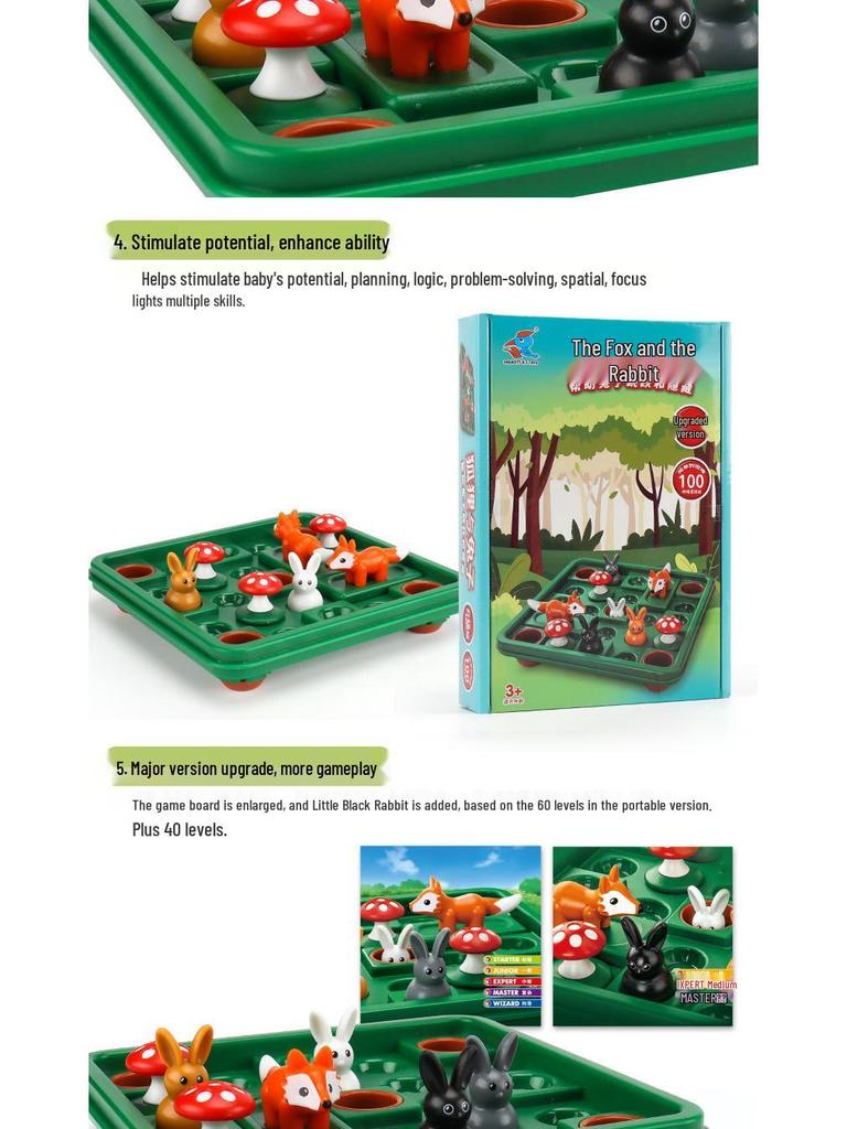 Jump Hop Bunny & Fox Children's Educational Desktop Puzzle Game