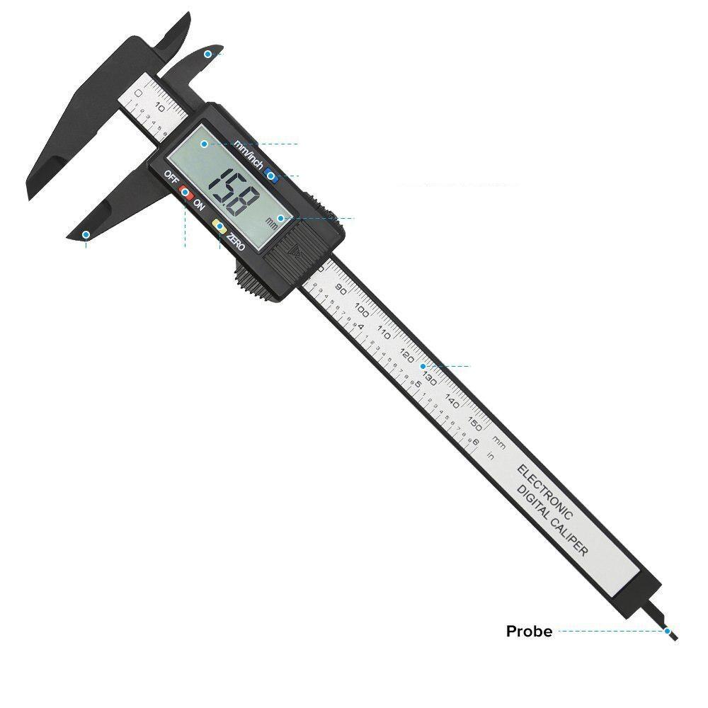 

Digital Electronic Vernier Caliper Micrometer - High Precision Digital Ruler Measuring Tool, LCD Display, for Home Workshop DIY Engineering Craft black,1pc