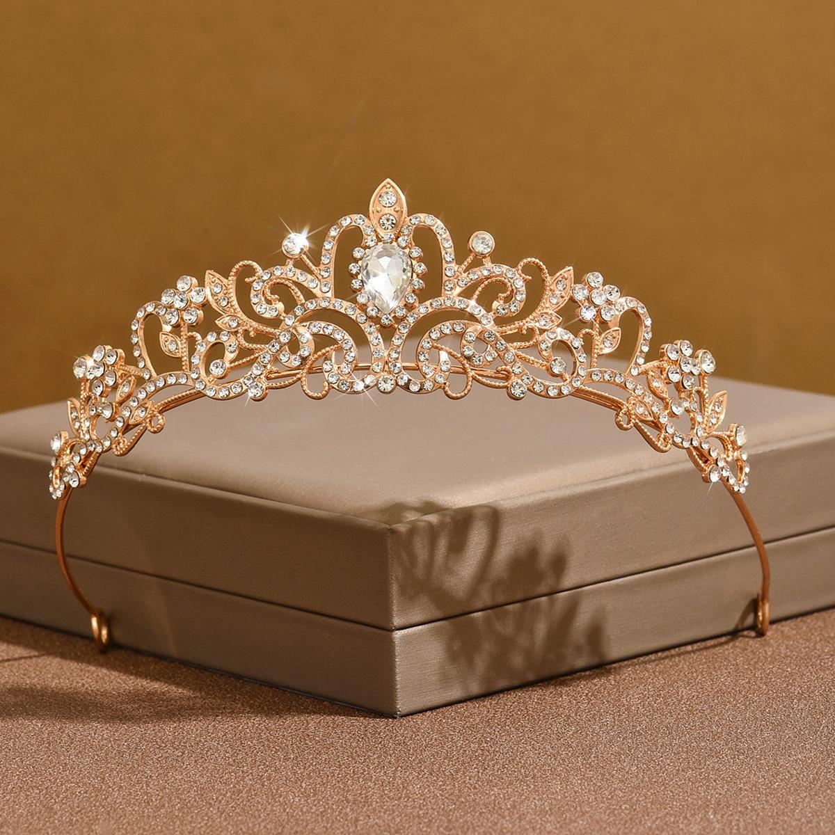 

Ladies Fashion Design Crown Necklace Earrings Jewelry Set Suitable for Wedding, Party, Festival Gifts
