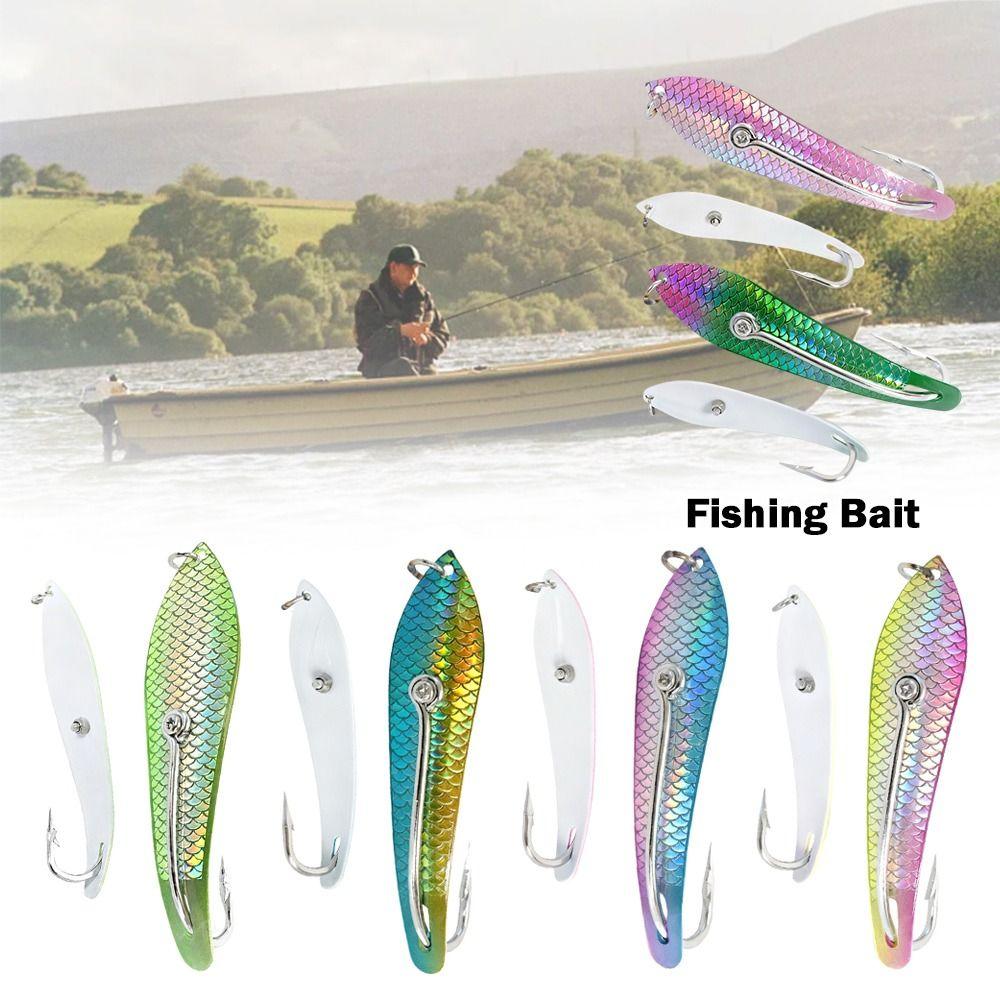 4.06 Inch Fishing Bait 3D Fish Scale Metal Sequin Bait Jig Lure Deep Sea Lure  Trolling Fishing