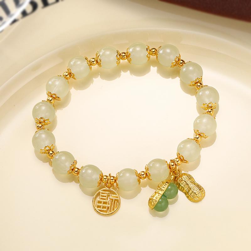 

Модный Креативный Счастливый Натуральный Хотенский Нефрит Браслет Винтажный Легкая Роскошь Ручной Работы Ювелирный Браслет Женский Девушки Ювелирный Подарок