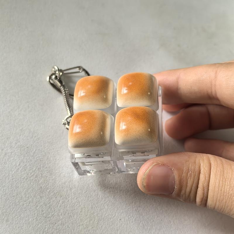 4 Keys Inger Keyboard Keycap Illuminated Mechanical Keyboard Keychain Finger Button Keychain Anti Stress Keycap Office Accessory