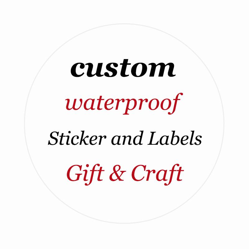 Hot Sale Custom Logo Holographic Adhesive Sticker Red Heat Transfer Label Roll Waterproof Coated Paper Promotion Small Grocery