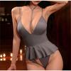 Women Ladies Sexy Pajamas Slim Suspenders Backless Open Hollow Jumpsuit Sleeveless