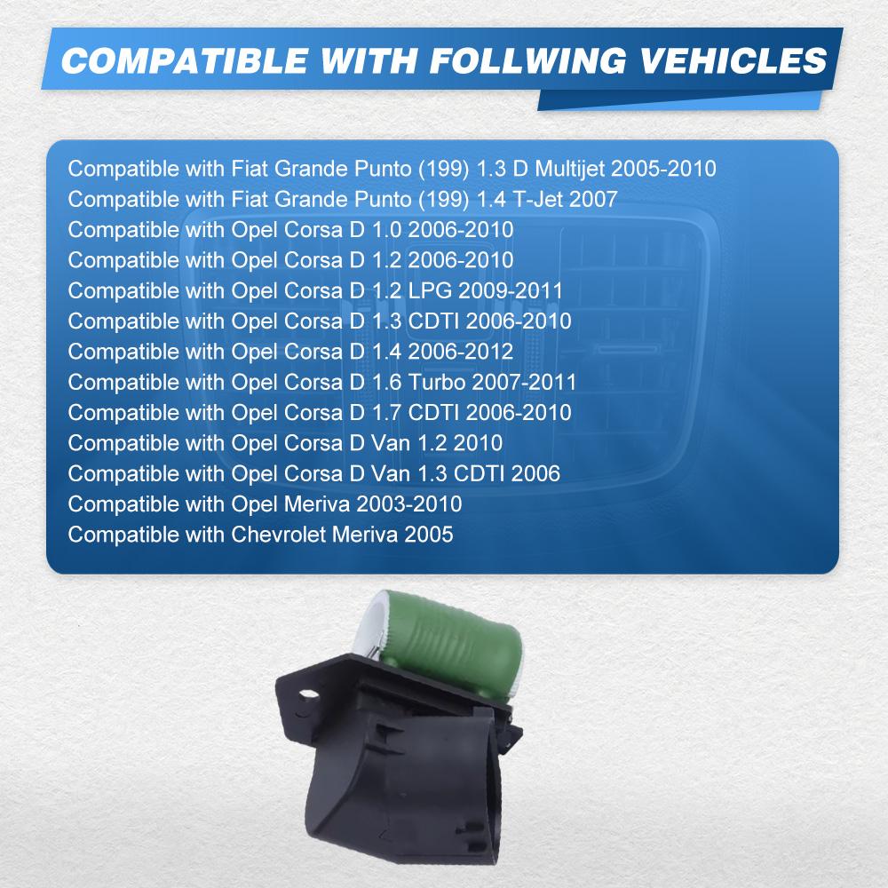 4pins Radiator Fan Blower Motor Resistor for Opel Corsa D Meriva Fiat Grande Punto 93341907 8390169 93175501