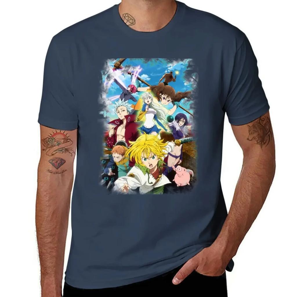 Seven Deadly Sins Black T-Shirt tops Short sleeve tee new edition heavyweight t shirts for men