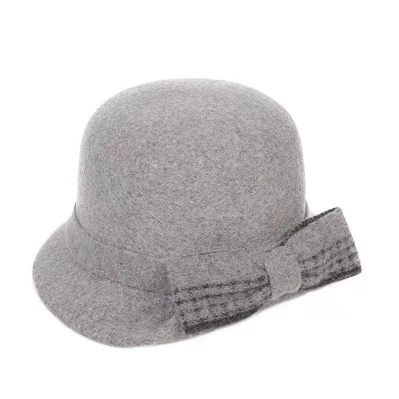 Miyu Sifei Women's Winter Wool Fluffy Checkered Foldable Fisherman Hat
