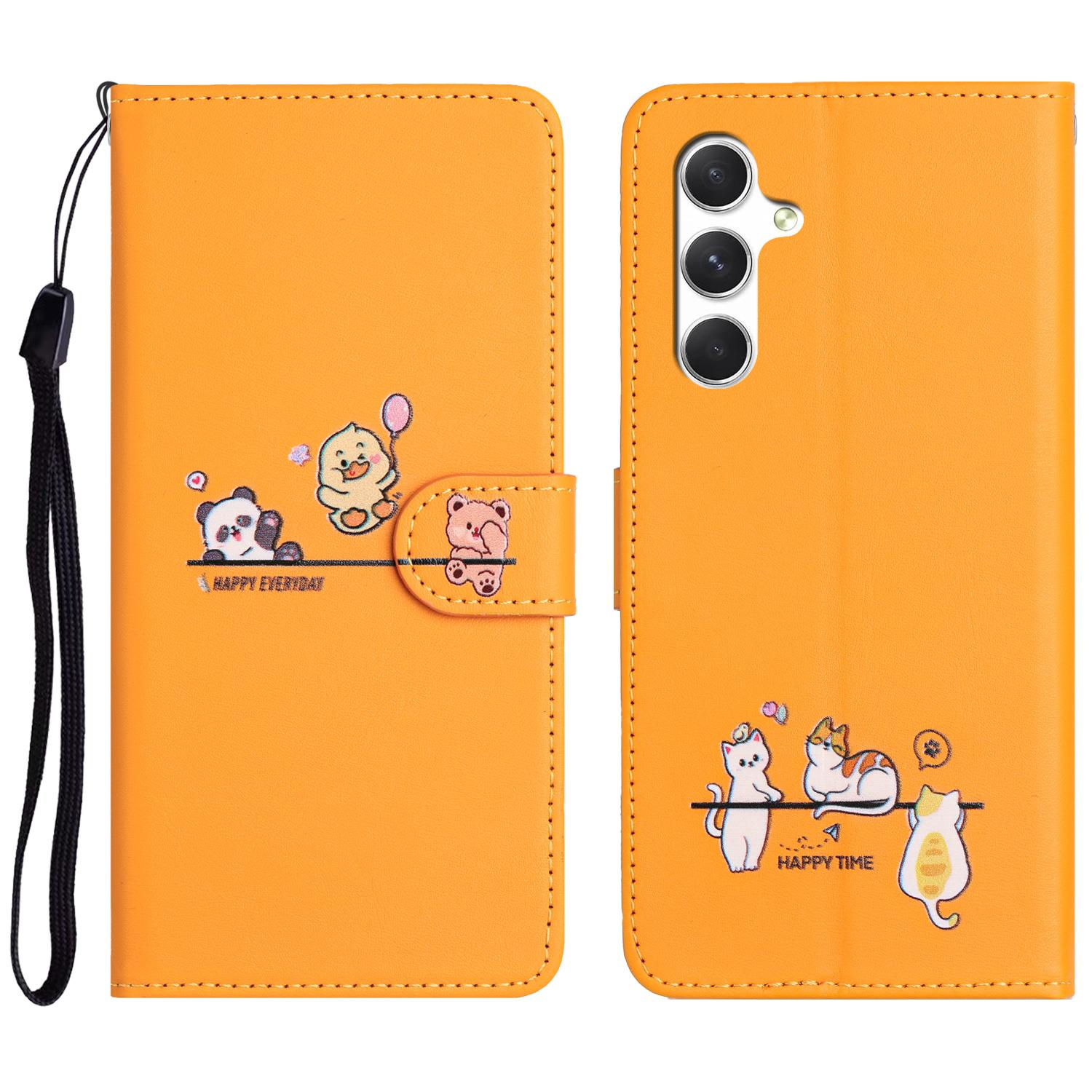 

Чехол для телефона с 3D-животным для Samsung Galaxy S24 Ultra S23 FE S22 S21 S20 Plus 5G A55 A15, кожаный чехол-кошелек с откидной крышкой для женщин Samsung A15 4G (5G) жёлтый