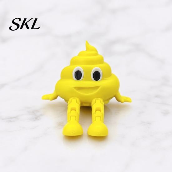 Movable Joint Poop Ornament 3D Printed Figurines with Articulated Legs, Cute Desk Shelf Sitter Figure Statues, Joints Fidgety Toy for Home Office