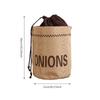 Kitchen Hessian Storage Bag for Garlic,Onions,Potato,Vegetable,Bread,Drawstring Sack,Fabric Burlap Bags Jute Potatoes Organizer