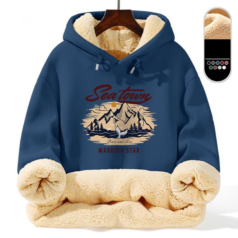 

Autumn Winter Men s Thickened Warm Lamb Fur Hooded Sweatshirt Men s Loose Sports Large Size Coat 5XL XXXXXL