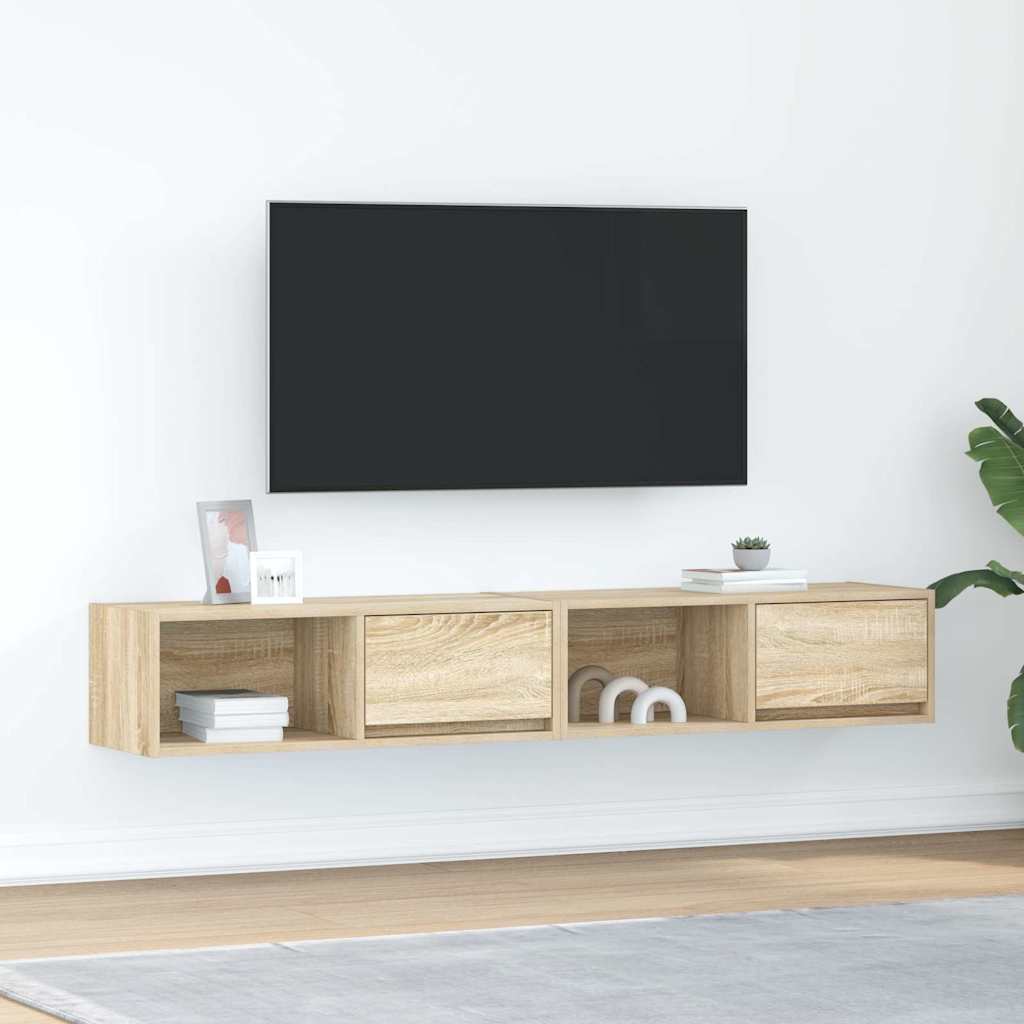 TV Cabinets 2 pcs Sonoma Oak 80 x 31 x 25.5 cm Particleboard