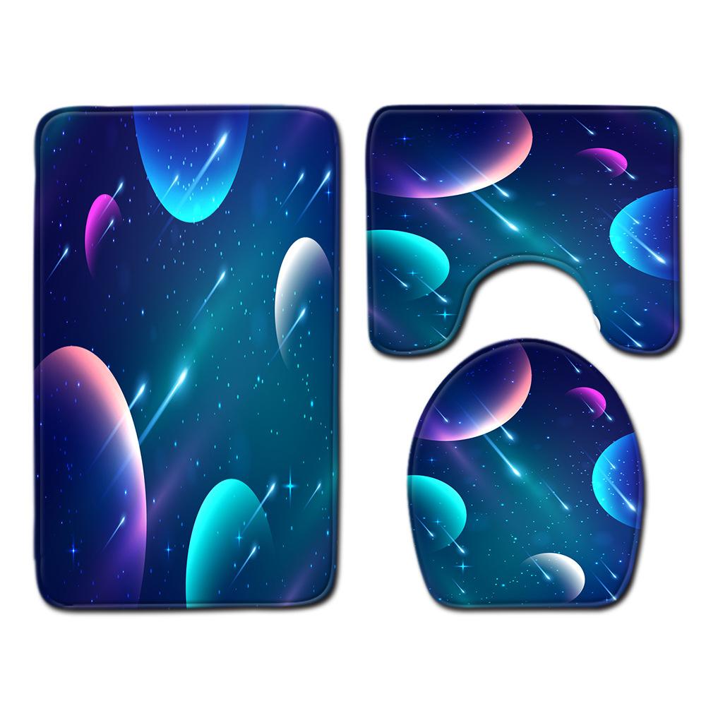 Gradual Change Pattern Toilet Floor Mat Three-Piece Bathroom Three-Piece Carpet Door Mat