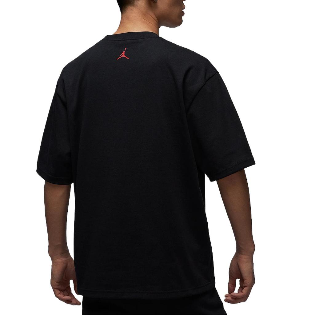 Jordan Brand Crew Neck Casual Short Sleeve T-Shirt Men Tops Black Campus-Red HJ2327010