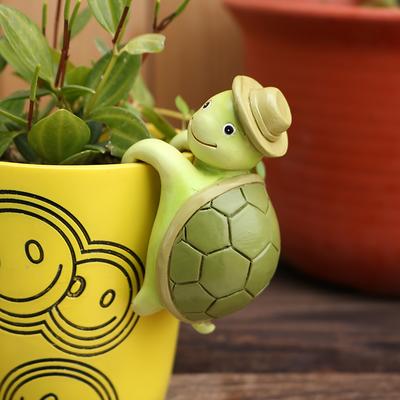 1pc Resin Turtle Planter Hanging Ornament, Garden Style Animal Theme Decorative Accessory for Pots,Garden Decor Whimsical Garden