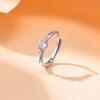 Classic Silver Color Zircon Adjustable Ring for Women, Fashion Geometric Metal Rings, Luxury Fine Jewelry Engagement Wedding