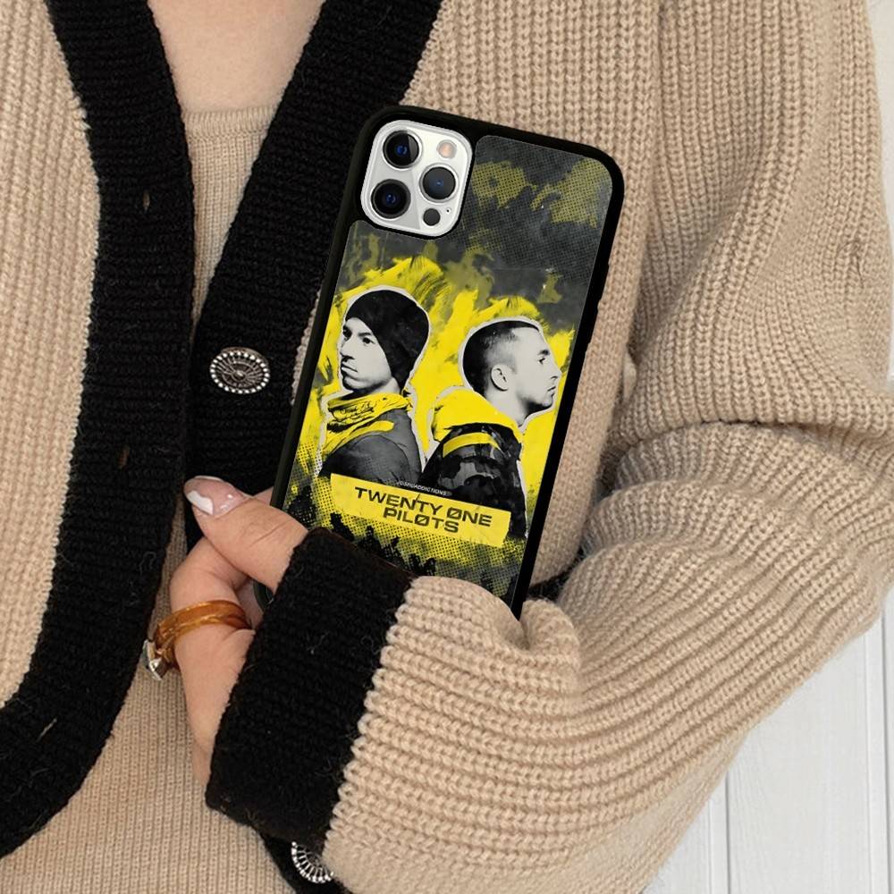 T-Twenty One Pilots Phone Case For IPhone 17 16 Pro Max 11 12 13 14 15 Hard PC+TPU Bracket Back Cover