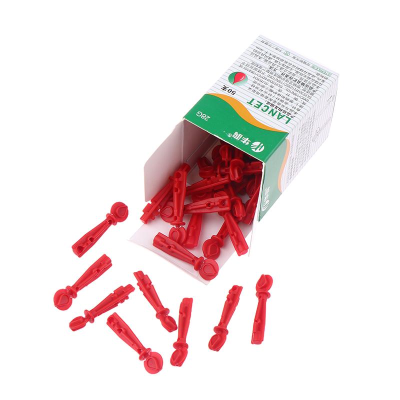 50Pcs Sterile Lancets Kit 28G Pen Glucose Meter Compatible Disposable Needles for Measuring Blood Sugar Level