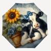 1PC Cow Sunflower Umbrella-8-Rib Reinforced, Automatic Open, Lightweight & Durable, Cute Fashion Accessory for Outdoor-T320