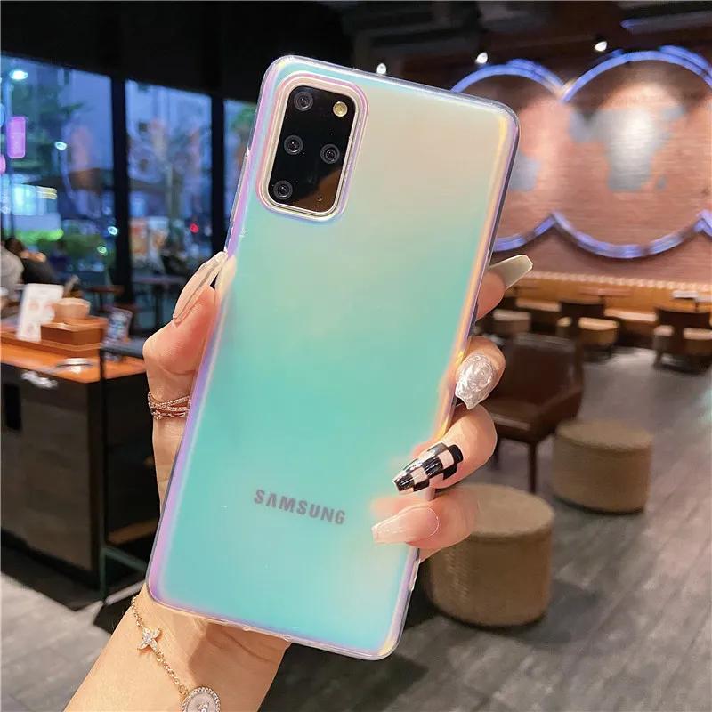 Bling Laser Phone Case For Samsung Galaxy S25 S24 S23 S22 S21 S20 FE Note 10 Plus 20 Ultra Hard PC Glitter Back Cover