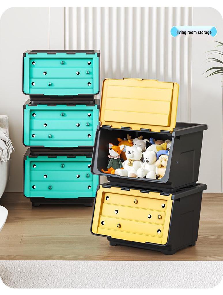 Multi-functional Cartoon Storage Box for Toys and Snacks – Flip-Top, Thickened, Large Capacity for Kids