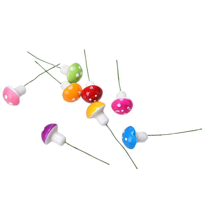 Mini Colored Mushroom Garden Decoration Mini Flower Pot Fairy Diy Dollhouse