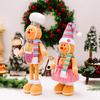 Christmas Cartoon Figurine Extendable Gingerbread Man Chef Gnome Christmas Window Display Festival Desktop Decoration Supplies
