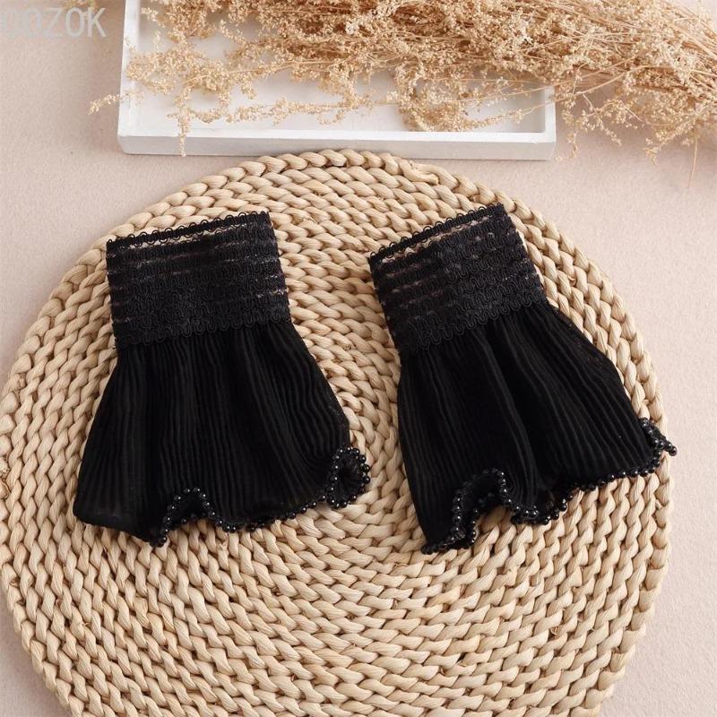 DIY Abnehmbare Manschetten Manschettenverlängerung Stickerei Spitze Gänseblümchen Falsche Ärmel Elastisch Wildes Handgelenk Plissiertes Organ Lolita Falsche Ärmel
