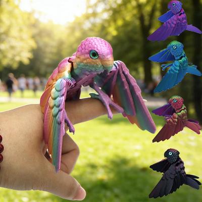 3D Printed Parrot Model Flexible Animal Statue Bird With Wings Moveable Joints Home Decoration Autism Adhd Fun Toys Holiday Gift