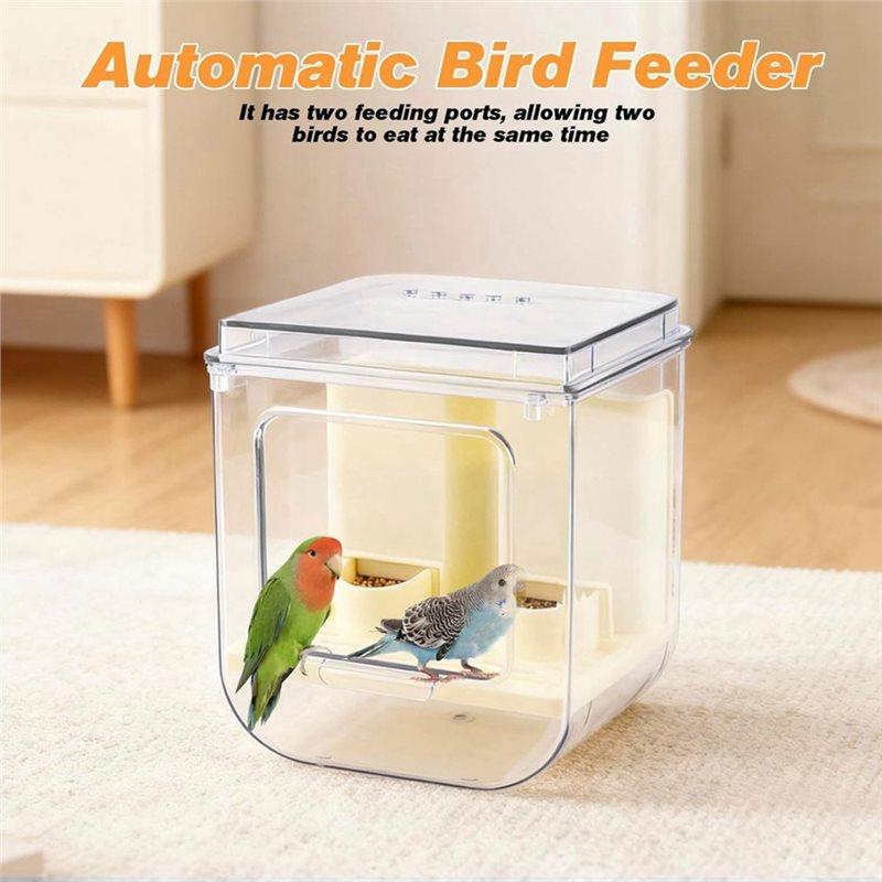 AT19-No Mess Automatic Bird Feeder With Hooks Hanging,Bird Bath For Cage,Multifunctional Bird Food Container Bathing Tubs