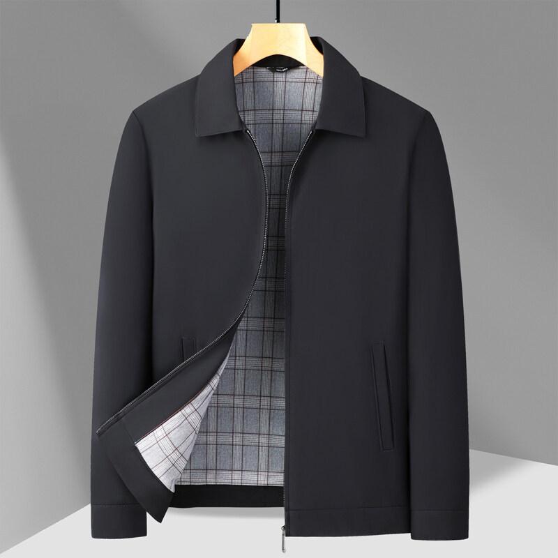 Business Middle-aged and Elderly Jacket Casual Top Dad Coat Spring Civil Servant Administrative Men Lapel Cadre