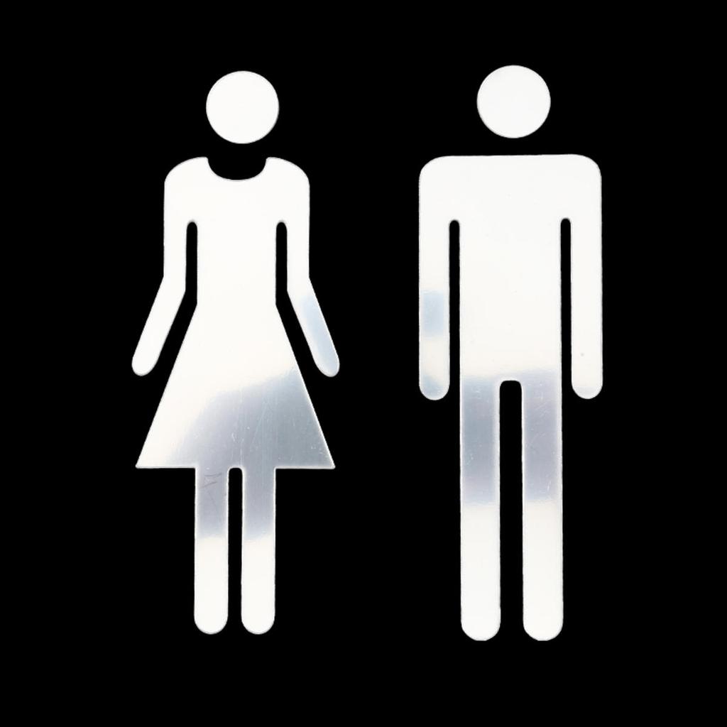 Black Gold Silver Color Toilet Sign Acrylic Wash Room Door Wall Label Sticker WC Holder Signage Board Home Bathroom Decor Male Female Restroom Signage