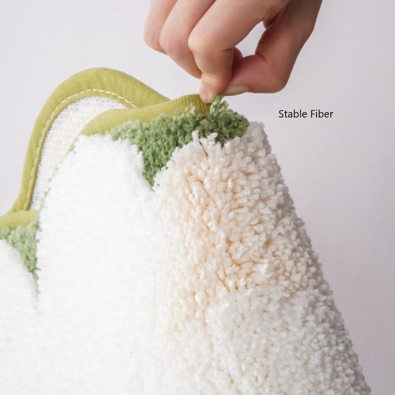 Inyahome Flower Bathroom Rugs Mat with Soft Superfine Fiber Non Slip Durable Bedroom Mats Machine Washable Door Mats for Bathtub
