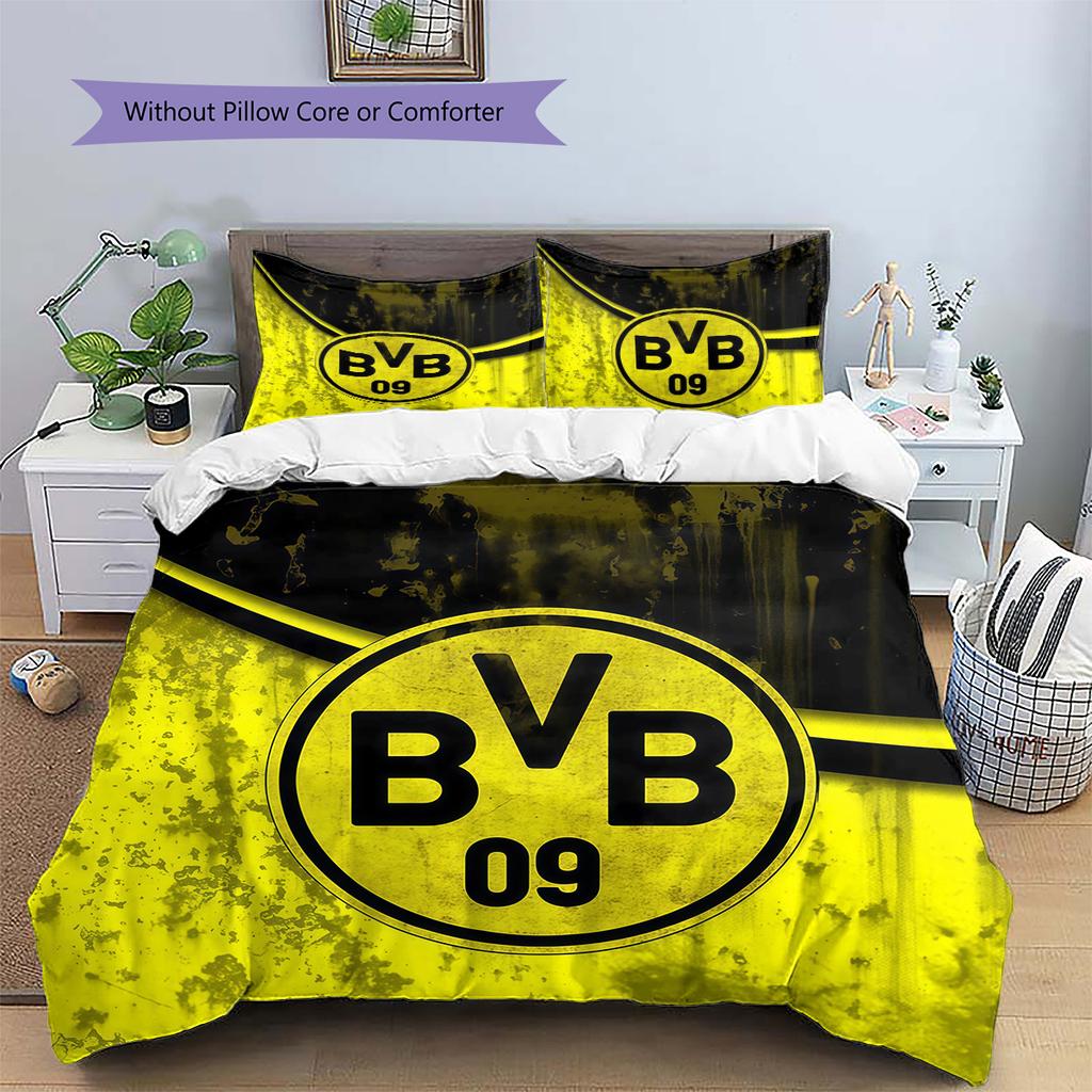 Borussia Dortmund  Set Copripiumino con Fantasia  Decorazione per la Casa  Regalo (1 * copripiumino + 2 * federe senza imbottitura)