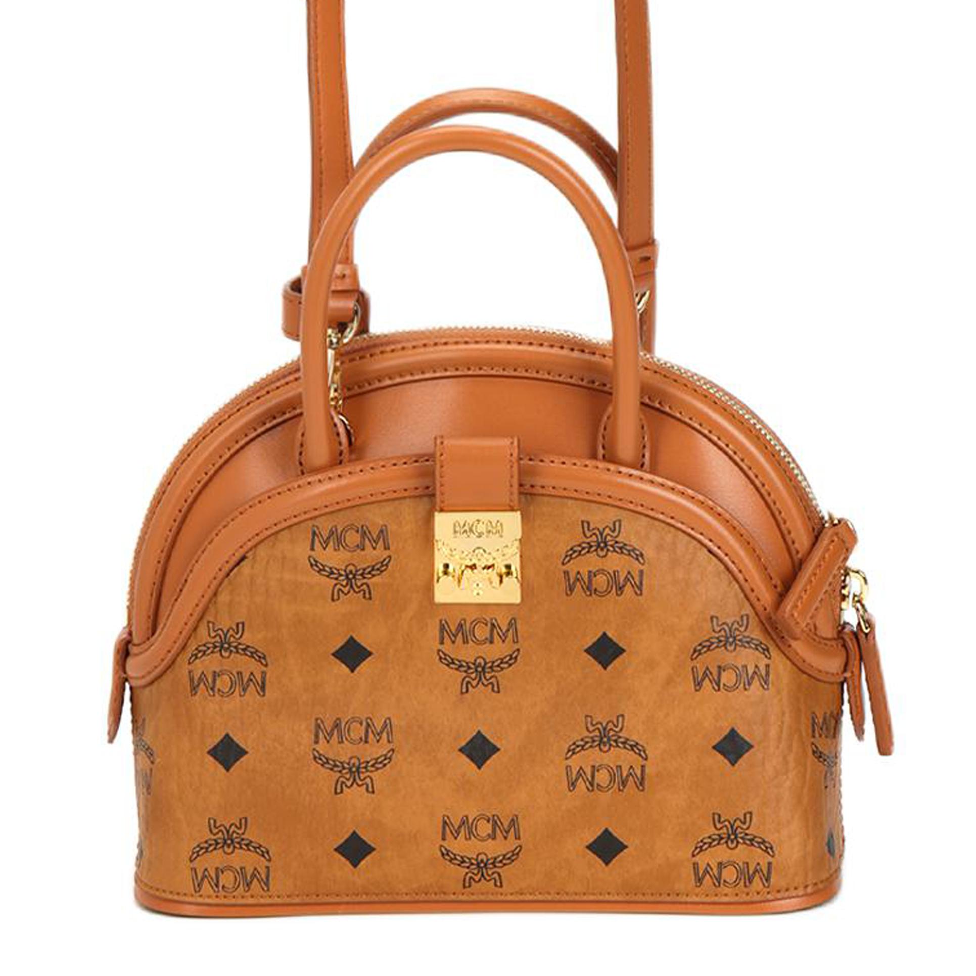 MCM Tracy Visetos Monogram Print Afneembare Schouderband Gecoat Canvas en Lederen Afwerking Kleine Crossbody Tas Dames handtassen MWTCAXT02CO001 Basic Set (Bag+Dust Bag)