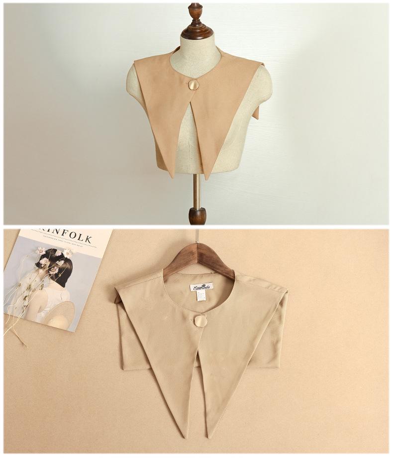 Preppy Navy Collar Sleeveless Button-Up Dickey Shawl