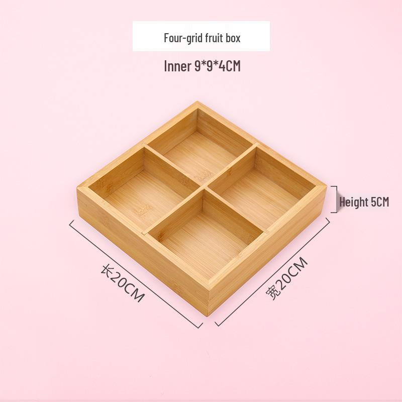 Bamboo and Wood Divided Snack and Candy Box