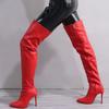 Fashion Women's Boots Over The Knee Punk Style Fashionable Boot Stiletto Autumn and Winter Women Sexy Pu Side Zipper Women Shoes