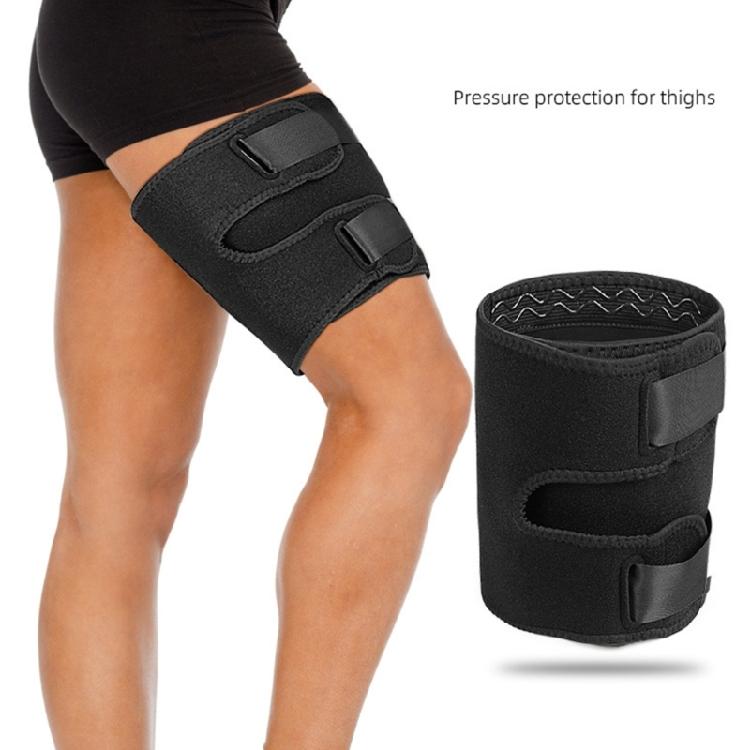 Adjustable Thigh Compression Sleeve Light Weight Breathable Leg Thigh Support Brace for Workouts Sports Injury Recovery