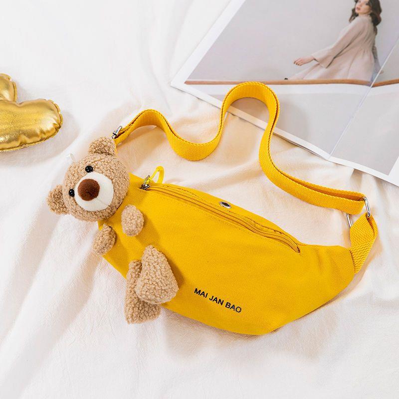 Canvas Bag Women's Cute Student Chest Bag Single Shoulder Crossbody Bag